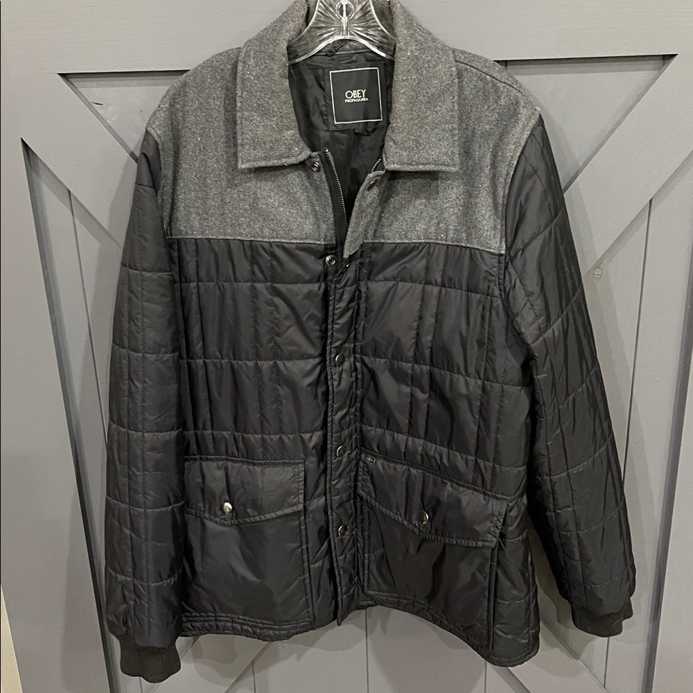 OBEY Propaganda Winter Coat Black / Grey XL